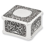 Antiqued Silver-plated Square Jewelry Box