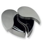 Pewter Finish Hinged Heart Jewelry Box