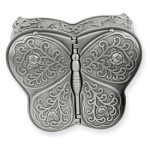 Pewter Finish Butterfly Jewelry Box