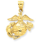 14K Large US Marine Corps Pendant